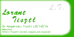 lorant tisztl business card